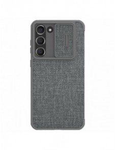 Nillkin Qin Cloth Pro Fodral för Samsung Galaxy S23+ Flip Cover Camera Cover Grå