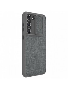 Nillkin Qin Cloth Pro Fodral för Samsung Galaxy S23+ Flip Cover Camera Cover Grå