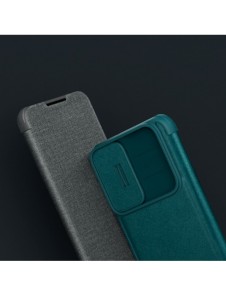 Nillkin Qin Cloth Pro Fodral för Samsung Galaxy S23+ Flip Cover Camera Cover Grå