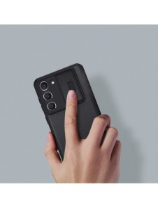 Nillkin Qin Cloth Pro Fodral för Samsung Galaxy S23+ Flip Cover Camera Cover Grå