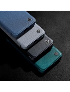 Nillkin Qin Cloth Pro Fodral för Samsung Galaxy S23+ Flip Cover Camera Cover Grå