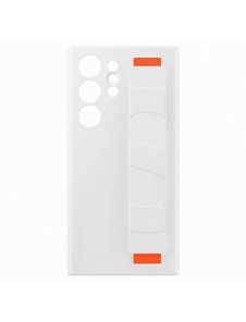 Samsung Silicone Grip Cover för Samsung Galaxy S23 Ultra silikonfodral med handledsrem vit (EF-GS918TWEGWW)