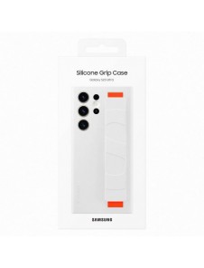 Samsung Silicone Grip Cover för Samsung Galaxy S23 Ultra silikonfodral med handledsrem vit (EF-GS918TWEGWW)
