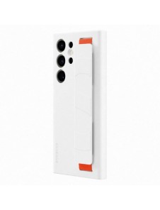 Samsung Silicone Grip Cover för Samsung Galaxy S23 Ultra silikonfodral med handledsrem vit (EF-GS918TWEGWW)