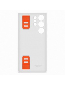 Samsung Silicone Grip Cover för Samsung Galaxy S23 Ultra silikonfodral med handledsrem vit (EF-GS918TWEGWW)