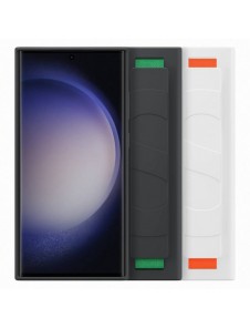 Samsung Silicone Grip Cover för Samsung Galaxy S23 Ultra silikonfodral med handledsrem vit (EF-GS918TWEGWW)