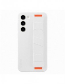 Samsung Silicone Grip Cover Case för Samsung Galaxy S23+ silikonfodral med handledsrem vit (EF-GS916TWEGWW)