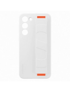 Samsung Silicone Grip Cover Case för Samsung Galaxy S23+ silikonfodral med handledsrem vit (EF-GS916TWEGWW)