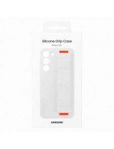 Samsung Silicone Grip Cover Case för Samsung Galaxy S23+ silikonfodral med handledsrem vit (EF-GS916TWEGWW)