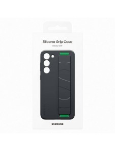 Samsung Silicone Grip Cover Case för Samsung Galaxy S23+ silikonfodral med handledsrem svart (EF-GS916TBEGWW)