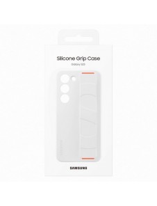 Samsung Silicone Grip Cover Case för Samsung Galaxy S23 silikonskal med handledsrem vit (EF-GS911TWEGWW)