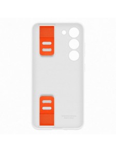 Samsung Silicone Grip Cover Case för Samsung Galaxy S23 silikonskal med handledsrem vit (EF-GS911TWEGWW)