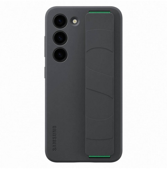 Samsung Silicone Grip Cover Fodral för Samsung Galaxy S23 silikonskal med handledsrem svart (EF-GS911TBEG