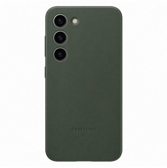 Samsung läderfodral för Samsung Galaxy S23 fodral tillverkat av naturligt lädergrönt (EF-VS911LGEGWW)