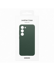 Samsung läderfodral för Samsung Galaxy S23 fodral tillverkat av naturligt lädergrönt (EF-VS911LGEGWW)