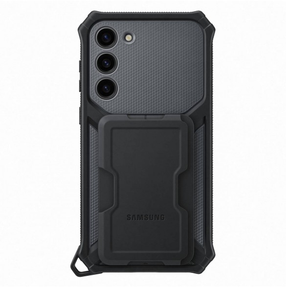 Samsung Rugged Gadget Case för Samsung Galaxy S23+ Rugged Cover Ring Hållare Stativ grå (EF-RS916CBEGWW)