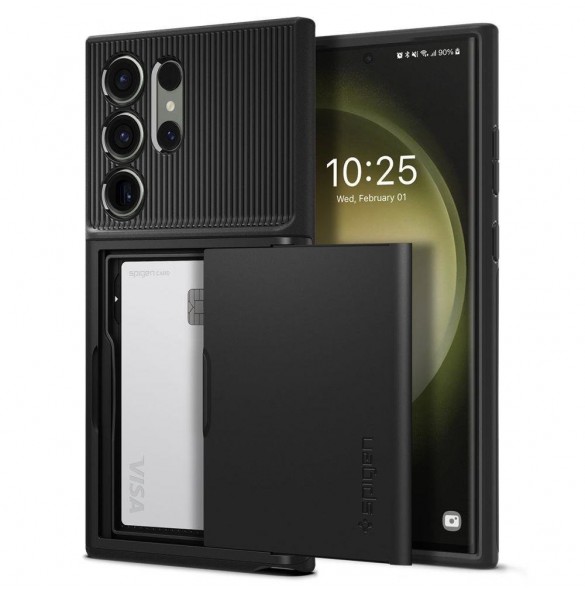 Spigen SLIM ARMOR CS GALAXY S23 ULTRA SVART
