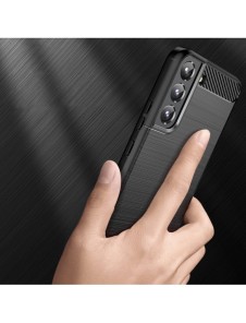 Carbon Case fodral för Samsung Galaxy S23+ flexibel silikon kolfodral svart