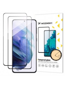 Wozinsky 2x hellim härdat glas Samsung Galaxy S23+ 9H helskärmshärdat glas med svart ram