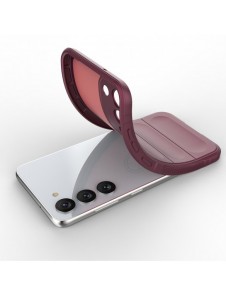 Magic Shield Fodral för Samsung Galaxy S23+ flexibelt pansarskal vinröd