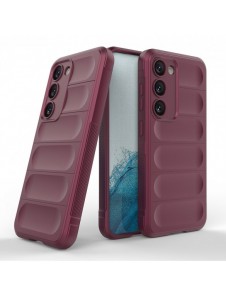 Magic Shield Fodral för Samsung Galaxy S23+ flexibelt pansarskal vinröd