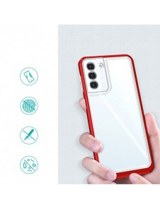 Klart 3-i-1 fodral för Samsung Galaxy S23+ silikonskal med ram röd