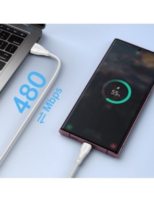 Joyroom USB-kabel - USB C 3A Surpass-serien för snabb laddning och dataöverföring 0,25 m vit (S-UC027A11)