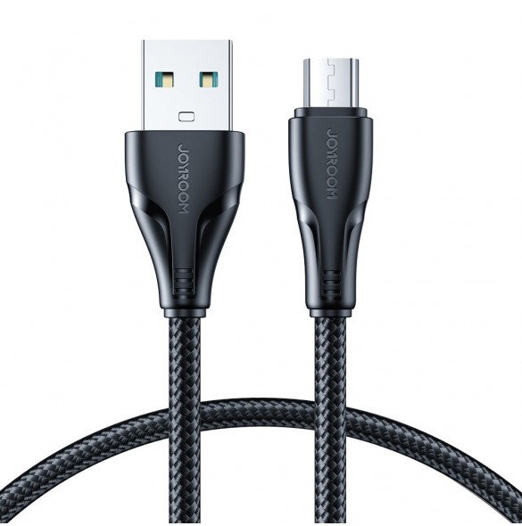 Joyroom USB-kabel - micro USB 2.4A Surpass-serien för snabb laddning och dataöverföring 0,25 m svart (S-UM018A11)