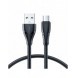 Joyroom USB-kabel - micro USB 2.4A Surpass-serien för snabb laddning och dataöverföring 0,25 m svart (S-UM018A11)
