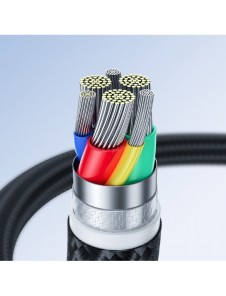 Joyroom USB-kabel - micro USB 2.4A Surpass-serien för snabb laddning och dataöverföring 0,25 m svart (S-UM018A11)