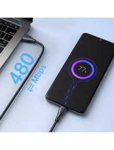 Joyroom USB-kabel - micro USB 2.4A Surpass-serien för snabb laddning och dataöverföring 0,25 m svart (S-UM018A11)