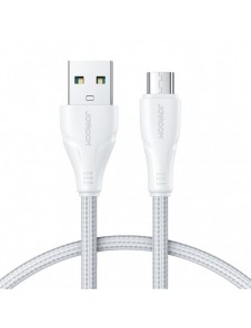 Joyroom USB-kabel - micro USB 2.4A Surpass-serien för snabb laddning och dataöverföring 0,25 m vit (S-UM018A11)