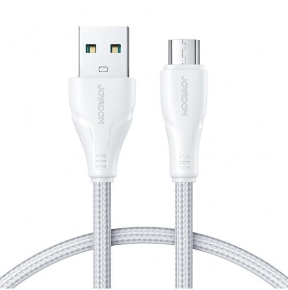 Joyroom USB-kabel - micro USB 2.4A Surpass-serien för snabb laddning och dataöverföring 0,25 m vit (S-UM018A11)
