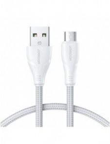 Joyroom USB-kabel - micro USB 2.4A Surpass-serien för snabb laddning och dataöverföring 0,25 m vit (S-UM018A11)