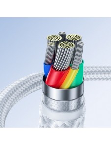Joyroom USB-kabel - micro USB 2.4A Surpass-serien för snabb laddning och dataöverföring 0,25 m vit (S-UM018A11)