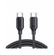 Joyroom-kabel USB-C - USB-C 480Mb/s 60W 1m svart (S-CC060A9)