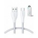 Joyroom USB-kabel - USB C 3A Surpass-serien för snabb laddning och dataöverföring 1,2 m vit (S-UC027A11)