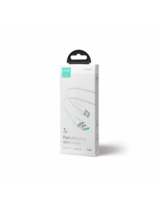 Joyroom USB-kabel - USB C 3A Surpass-serien för snabb laddning och dataöverföring 1,2 m vit (S-UC027A11)