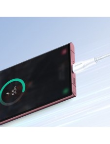 Joyroom USB-kabel - USB C 3A Surpass-serien för snabb laddning och dataöverföring 1,2 m vit (S-UC027A11)