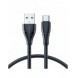 Joyroom USB - USB C 3A kabel Surpass Series för snabb laddning och dataöverföring 1,2 m svart (S-UC027A11)
