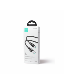 Joyroom USB - USB C 3A kabel Surpass Series för snabb laddning och dataöverföring 1,2 m svart (S-UC027A11)