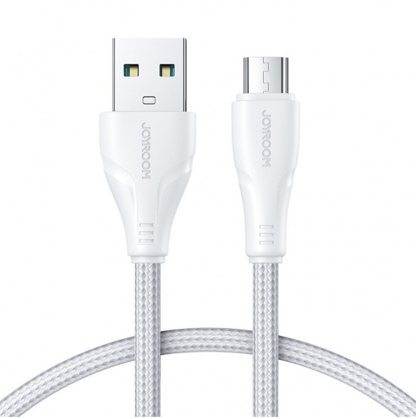 Joyroom USB-kabel - micro USB 2.4A Surpass-serien för snabb laddning och dataöverföring 1,2 m vit (S-UM018A11)