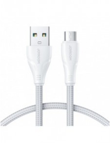 Joyroom USB-kabel - micro USB 2.4A Surpass-serien för snabb laddning och dataöverföring 1,2 m vit (S-UM018A11)