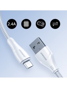 Joyroom USB-kabel - micro USB 2.4A Surpass-serien för snabb laddning och dataöverföring 1,2 m vit (S-UM018A11)