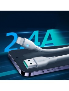 USB-kabel - Lightning 2,4A 1,2m Joyroom S-UL012A13 - vit