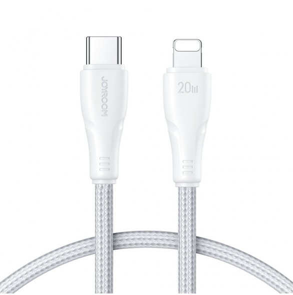 Joyroom USB C - Lightning 20W Surpass Series-kabel för snabb laddning och dataöverföring 0,25 m vit (S-CL020A11)