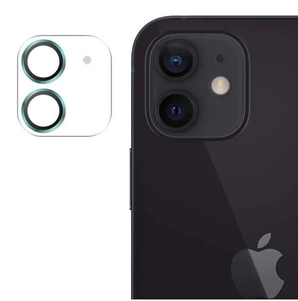 Joyroom Shining Series hellinsskydd kamera härdat glas för iPhone 12 mini grön (JR-PF686)