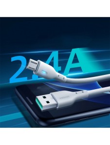 USB-kabel - micro USB 2.4A 2m Joyroom S-UM018A13 - vit