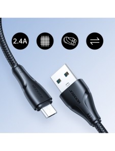 Joyroom USB-kabel - micro USB 2.4A Surpass-serien för snabb laddning och dataöverföring 2 m svart (S-UM018A11)