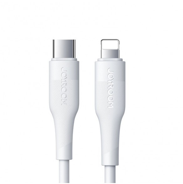 Joyroom USB Typ C - Lightning-kabel Strömförsörjning 20W 2,4A 0,25m vit (S-02524M3 Vit)